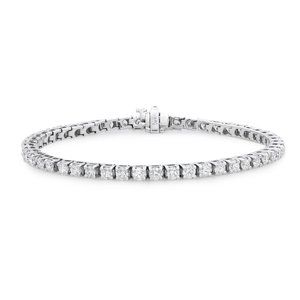 5.00Cttw Prong Set Round Cut Diamond Tennis Bracelet 14K White Gold 7 Inches